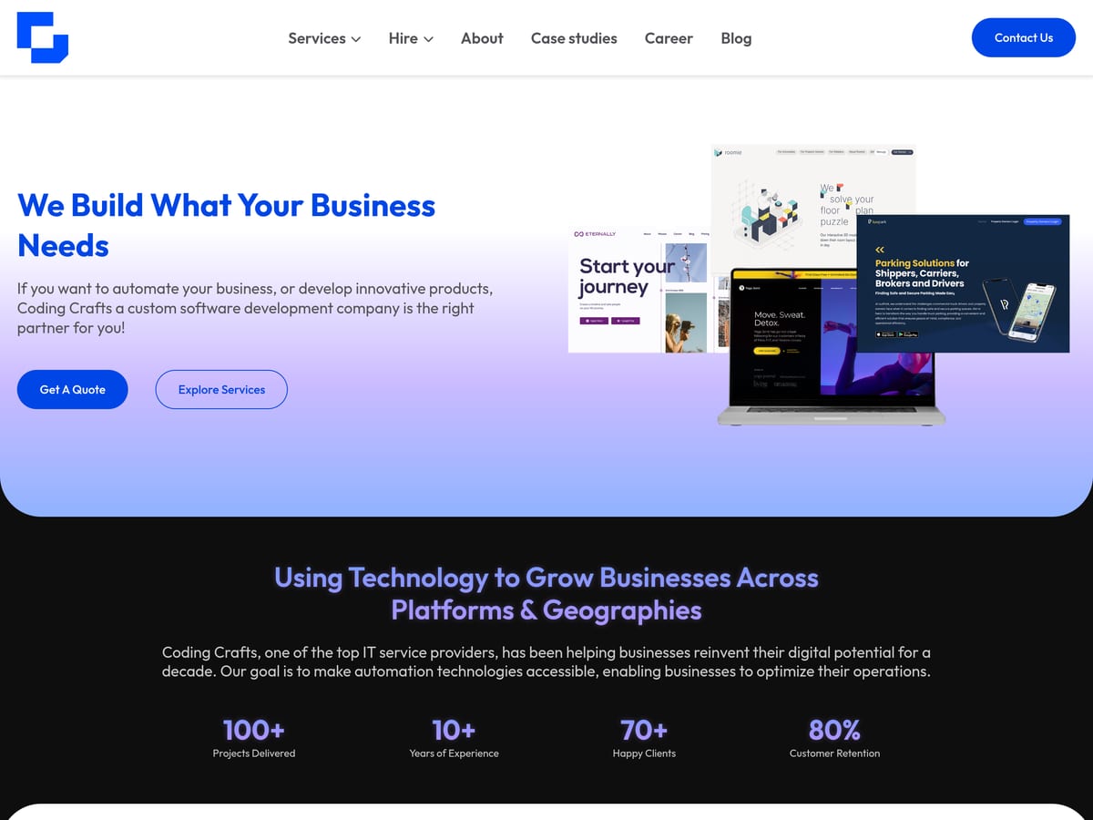Coding Crafts homepage