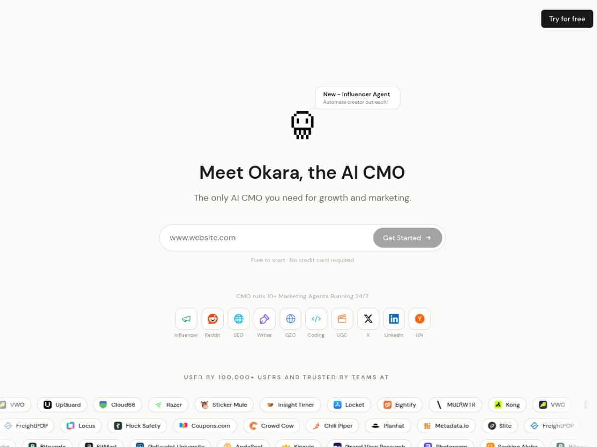 Okara homepage